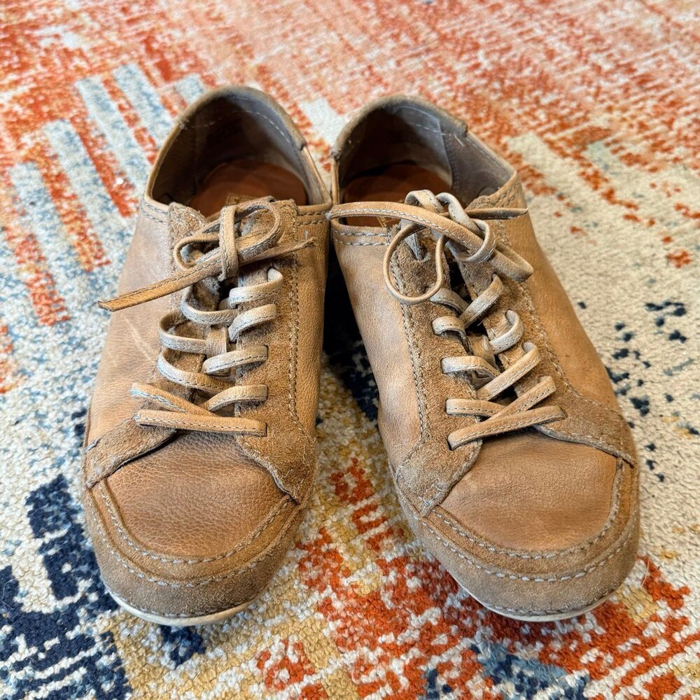 Frye Comford Womens Ice Leather Lace up Shoe Brown Womens US 6M Distressed - Picture 4 of 8